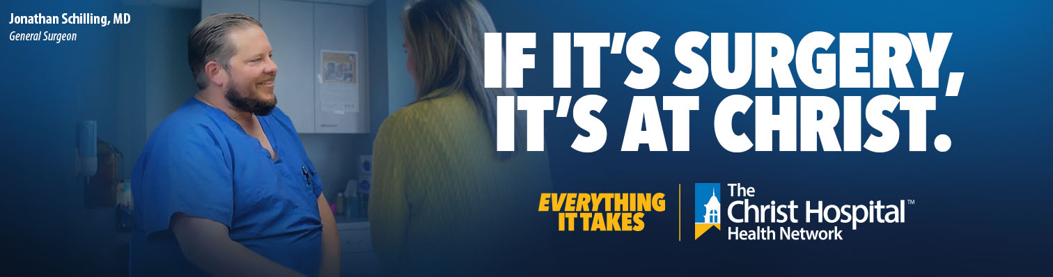 Doctor talking with patient and the text "If it's surgery, it's at Christ.: